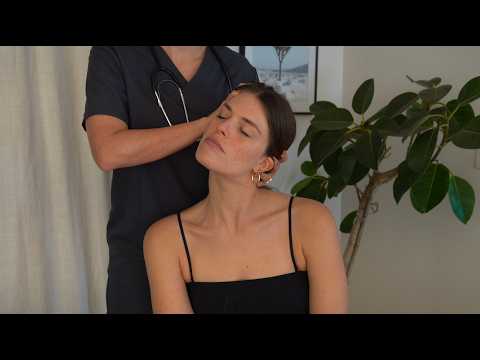 ASMR Doctor Exam & Chiropractic Neck and Spine Adjustments, Thermometer & Measuring (Soft Spoken)
