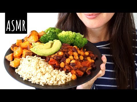 ASMR Eating Sounds: Rice, Beans & Greens (No Talking)