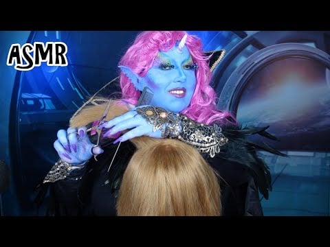ASMR Alien Haircut and Hair Brushing Roleplay (Real Hair, Gossip, Hair Play, Spray, Scissors)