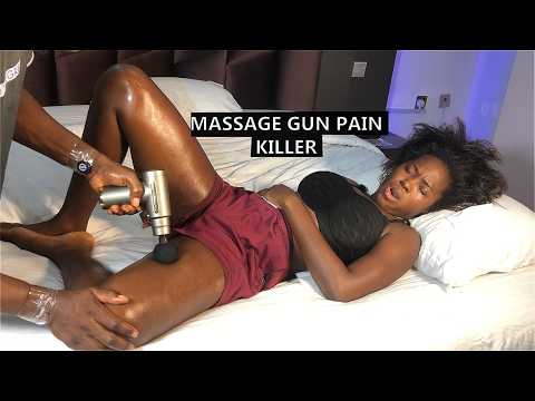 ASMR INTENSE FULL BODY & THIGHS MASSAGE WITH MASSAGE GUN VIBRATOR
