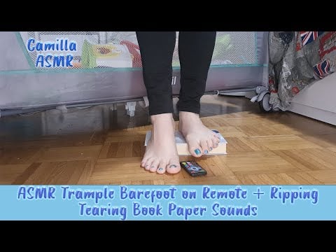 ASMR Trample Barefoot on Remote + Ripping Tearing Book Paper Sounds