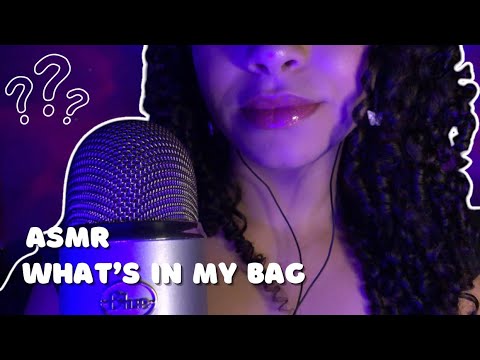 ASMR| o que eu levo na bolsa da faculdade 🎒🖊️✨ (com som de chuva)