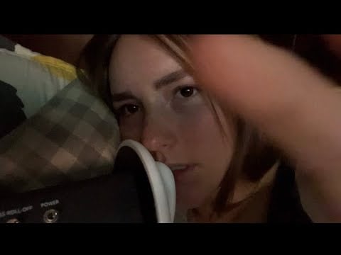 SLOW 3DIO ASMR ~ Whispers, ear massage, trigger words, & mouth sounds +