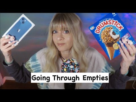 ASMR Gum Chewing Going Through Empties
