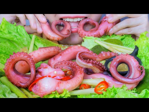 ASMR EATING SQUID TENTACLES , EATING SOUND | LINH-ASMR