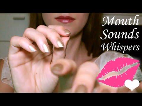 ASMR wear headphones!! Mouth Sounds + Hand Movements + Unintelligible Whisper