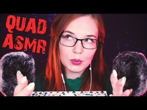 4 Mics ASMR - Ear Rubbing and Whispered Ramble