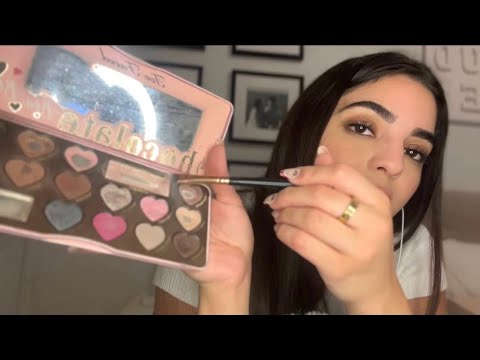 ASMR Friend does your makeup for a Holiday Party 🎁  (FAST Roleplay)