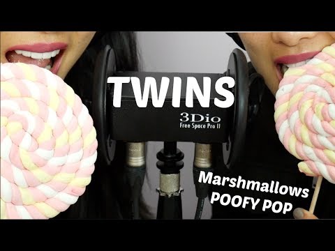 ASMR TWINS Intense POOFY POP Marshmallow (SOFT STICKY EATING MOUTH SOUNDS) No Talking | SAS-ASMR