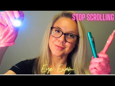 ASMR MOST detailed eye Exam 👀, light triggers for DEEP sleep 😴