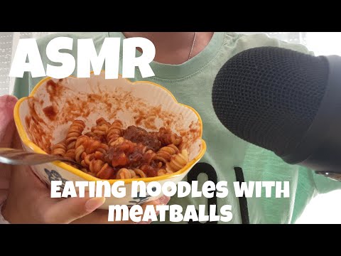 ASMR | eating noodles with meatballs | eating sounds