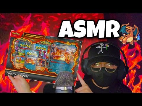 ASMR Français • OUVERTURE DU COFFRET DRACAUFEU EX POKEMON LENTICULAIRE ! 😴✨️