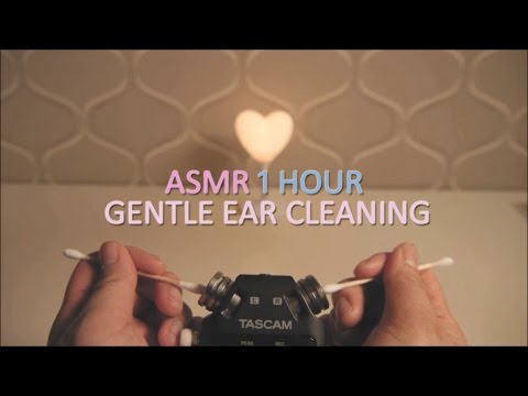 ASMR.  1 Hour of Gentle Ear Cleaning w/Cotton Swab 조심조심 면봉 귀청소(No talking)