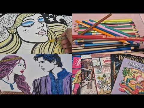 ASMR Colouring Book Collection / Pens & Pencils & Doing some colouring.. Whispered ASMR