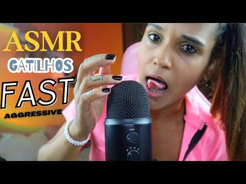 ASMR GATILHOS FAST & AGGRESSIVE I Sons de boca👄  arranhando microfone🎙️  spit painting💦 mic licking👅