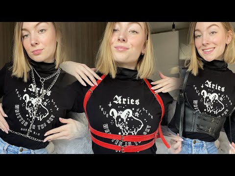 ASMR | Try On Faux Leather Harnesses 🖤🔗