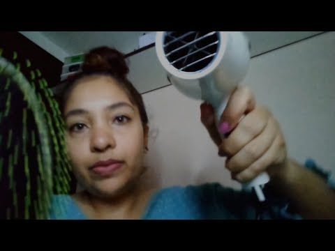 ASMR Cabeleireira no modo rápido e agressivo - Lavando, hidratando, escovando e passando chapinha