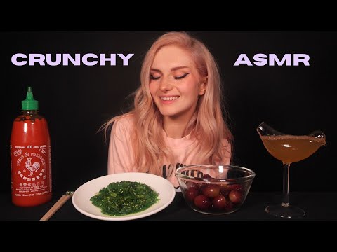 ASMR MUKBANG 먹방 | Crunchy Seaweed Salad & Red Grapes