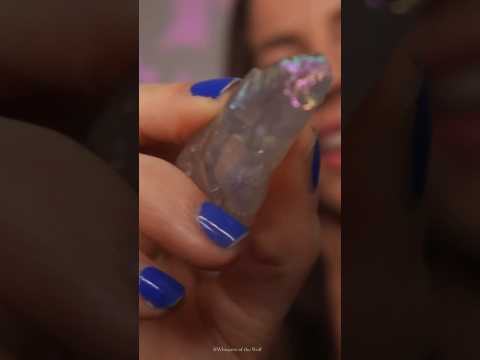 drawing reiki symbols with the magical Aura Quartz 🌸 #asmr #asmrreiki #handmovementsasmr