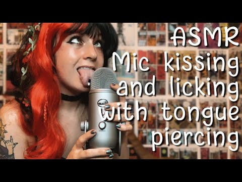 ASMR Mic Kissing and Licking with Piercing