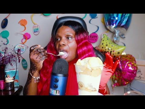 SWEET TIME BANANA Pudding ASMR Eating Sounds