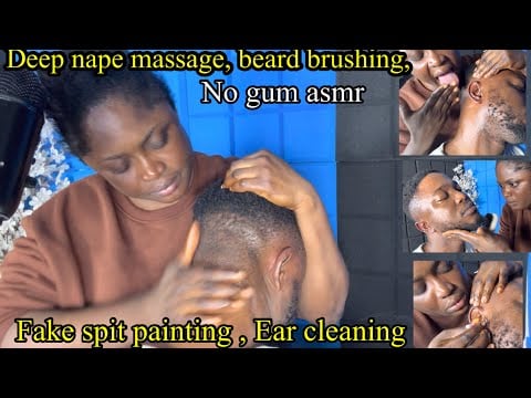 ASMR ✨Tingly sound fake spit paint, Deep nape massage, Indian scalp massge & ear cleaning