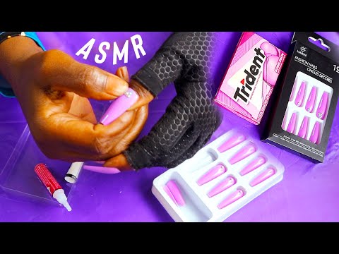 LONG DEEP LAVENDER PRESS ON NAILS ASMR TRIDENT