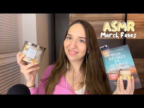 ASMR March Favorites 🌼💞 | beauty, books & more (Tapping, Scratching, Whisper Ramble)