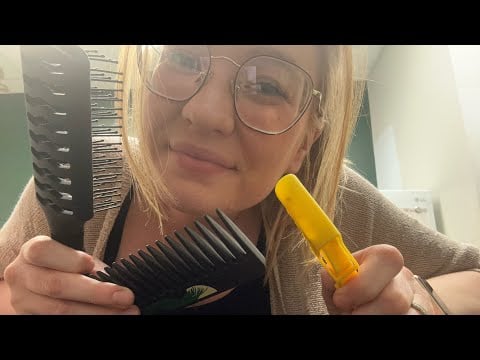 Quick Hair Sectioning + Brushing | Whispering Lofi Asmr