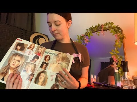 ASMR Summer Hair Makeover | Consultation, Color w/ Foils, Wash, Cut, & Style (realistic hair sounds)