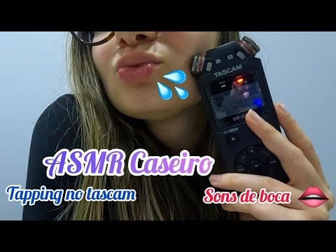 ASMR CASEIRO Sons de boca, tapping no Tascam  #asmrcaseiro