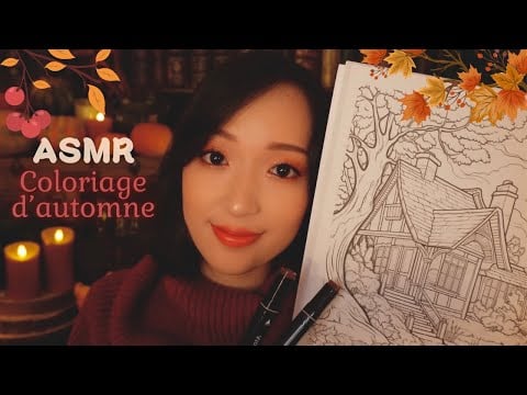 ASMR ✍🏻 Coloriage d' automne 🍁 (bruits de feutres, chuchotements... ) ✏️🍂