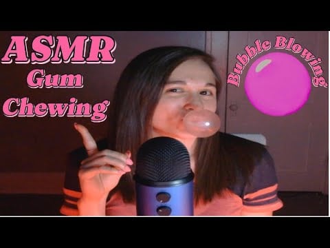ASMR Gum Chewing & Bubble Blowing (No Talking)