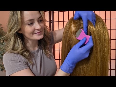 ASMR Satisfying Itchy Scalp Check With Gloves, Combing, Brushing, Scratching & Oiling