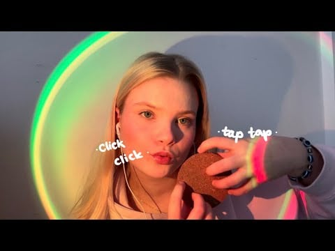 ASMR gentle tapping, scratching & tongue clicking 💖 (short nails, no talking)
