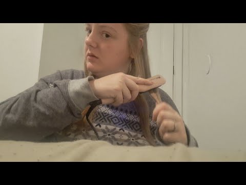 ASMR- Straightening My Hair with a New Straightener- Lofi Rambling and Hair Play