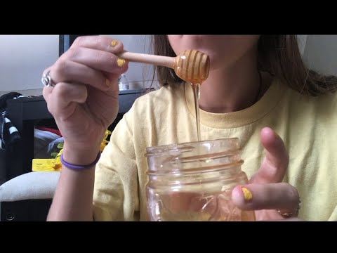 ASMR honey facial 🍯💛 gooey sticky sounds 🤤🧡💛 aesthetic 🍯💛