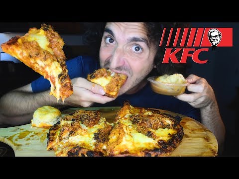 NEW KFC Kentucky Fried Chicken PIZZA * MUKBANG