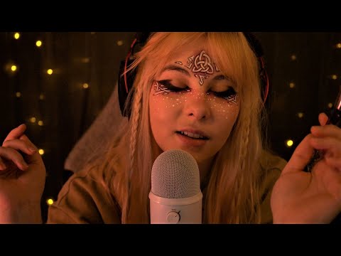 ASMR | cozy breathy whispering & close up lense brushing - visuals, rain sounds