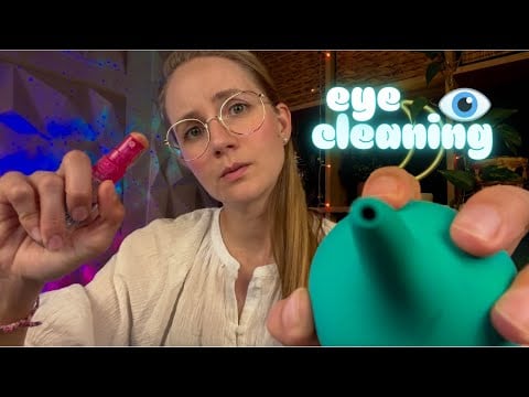 ASMR Cleaning & Washing Your Eyes + Super Close Up Whisper
