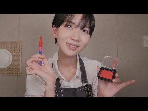 ASMR | Very Weird Makeup Shop with Stationary 🖍 (Layered Sound)