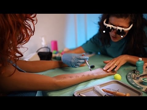 ASMR | TESTE ALÉRGICO (teste intradérmico,exame cutâneo,marcação na pele)