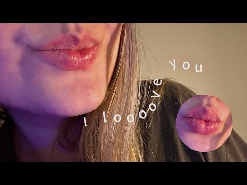 ASMR Whispering I Love You and Kissing Sounds