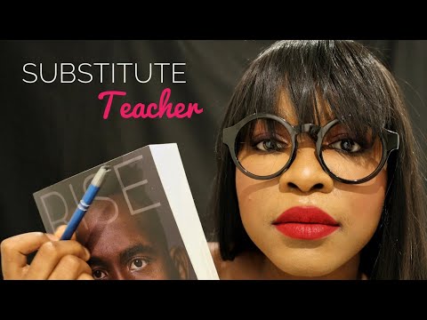 ASMR Teacher Roleplay | Substitute Teacher inaudible Reading for sleep & relaxation! 📖😴