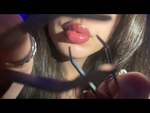 ASMR doing your eyebrows | plucking | camera touching | no talking