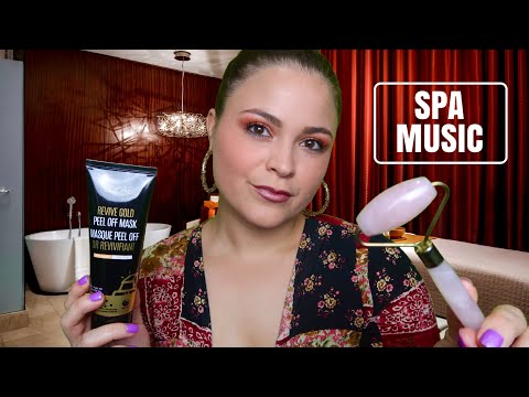 ASMR | Spa Treatment Roleplay | Facial, Scalp Massage, Shoulder Massage | Soft Spoken | Spa Music