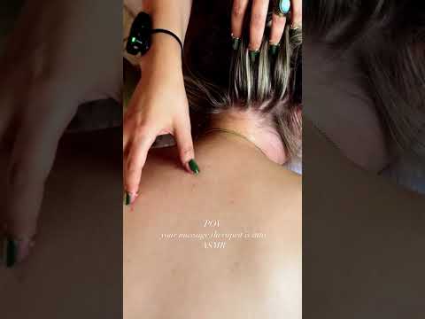 ASMR light touch back massage with fingernail rings 💅 #hairplay #relax