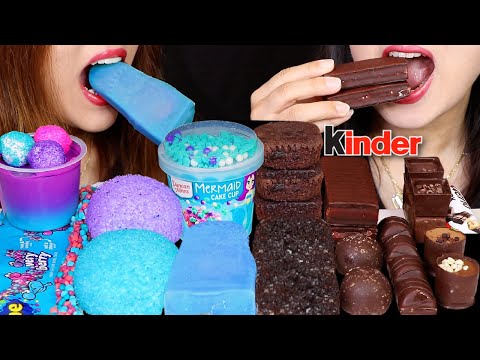 ASMR MERMAID SPRINKLE CAKE CUP, JAWS ICE CREAM, EDIBLE CHOCOLATE CUPS, CRYSTAL MARSHMALLOW, NERDS 먹방