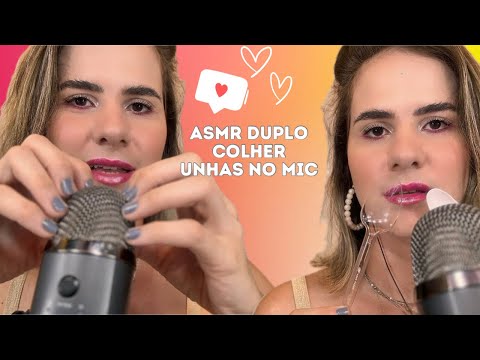 Asmr colher no microfone e arranhando com as aunhas 💅🥄 | Doías gatilhos intensos