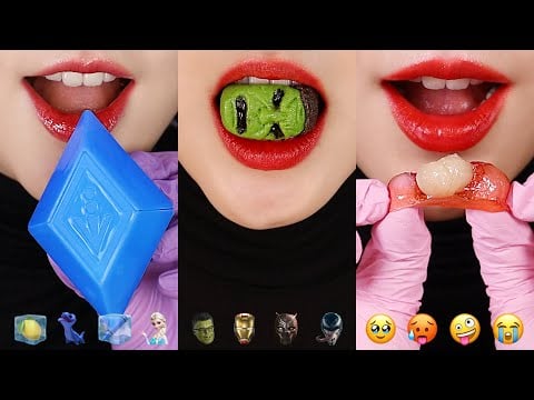 15MINUTES EMOJI FOOD ASMR COMPILATION FOR SLEEP, FROZEN ELSA FOOD, RELAXING EATING ASMR ❄️